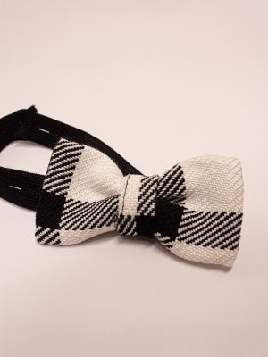 Papillon Cotone Quadrettato Chanel Bianco E Nero