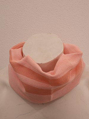 Scaldacollo Cotone Rosa Chiaro Con Righe Rosa Antico