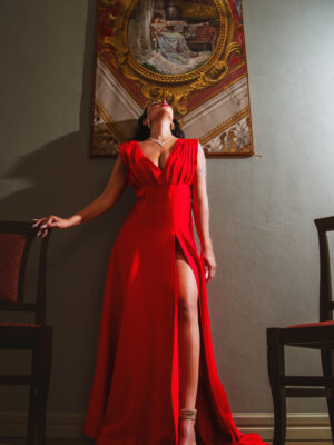 Abito da Gala Donna Rosso Fuoco