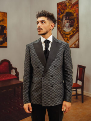 Abito Sposo Doppio Petto Grigio e Nero