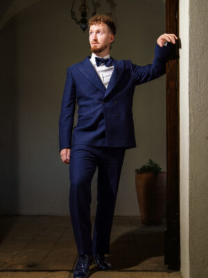 Abito Da Cerimonia Uomo Doppio Petto Blu Navy